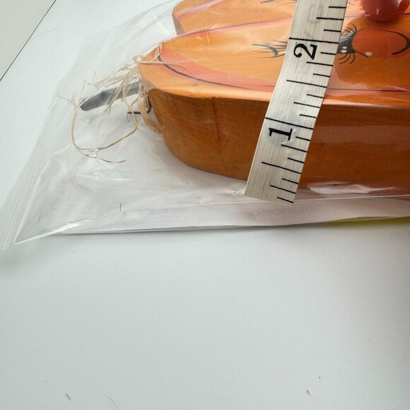 Vtg Jack O Lantern Pumpkin Hand Painted Fall Harvest Primitive Décor 3 Piece Set - Picture 5 of 12